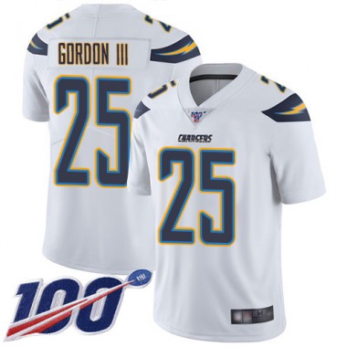 Los Angeles Chargers NFL Football Melvin Gordon White Jersey Youth Limited #25 Road 100th Season Vapor Untouchable->youth nfl jersey->Youth Jersey